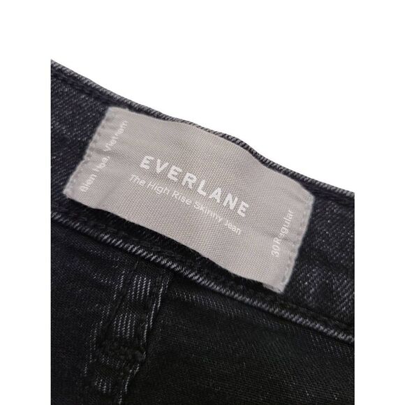 Everlane The High Rise Skinny Jeans Women's 30 Black Casual Denim Button Fly - Picture 4 of 7